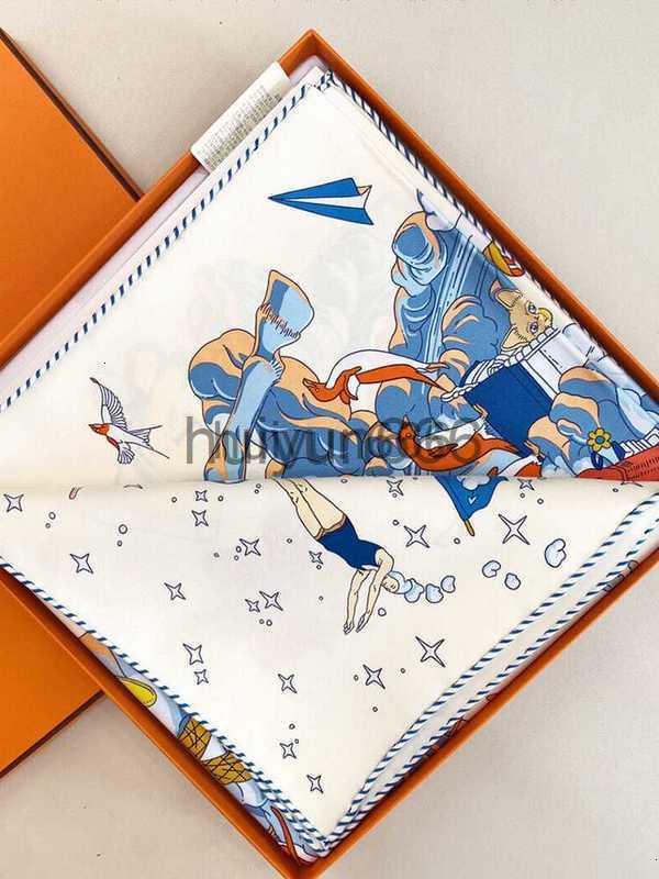 Designer Scarves Luxury women Cloud Versatile H Scarf Womens 100% Silk Scarf 90cm Square Scarf AAA