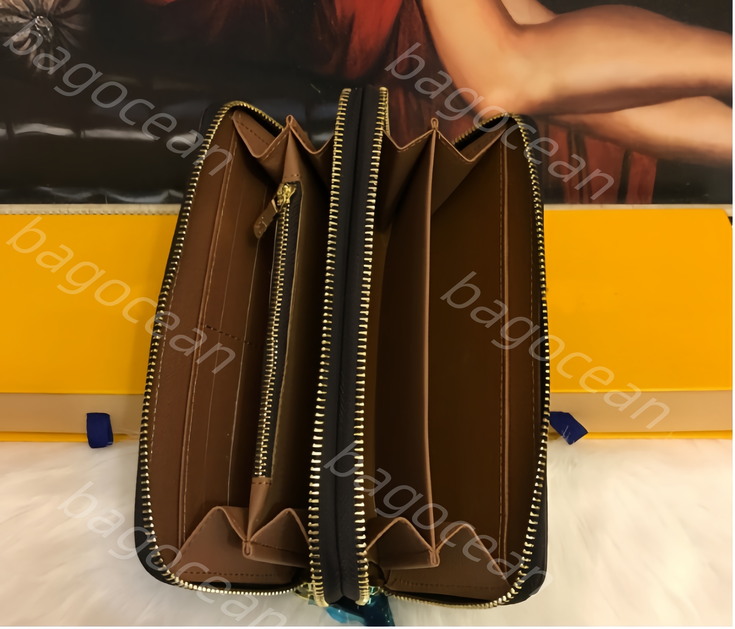 womens wallets Designers Leather Single Zipper Long Wallets Evening Bags Coin Purse Embossed Clutch serial number Wallet