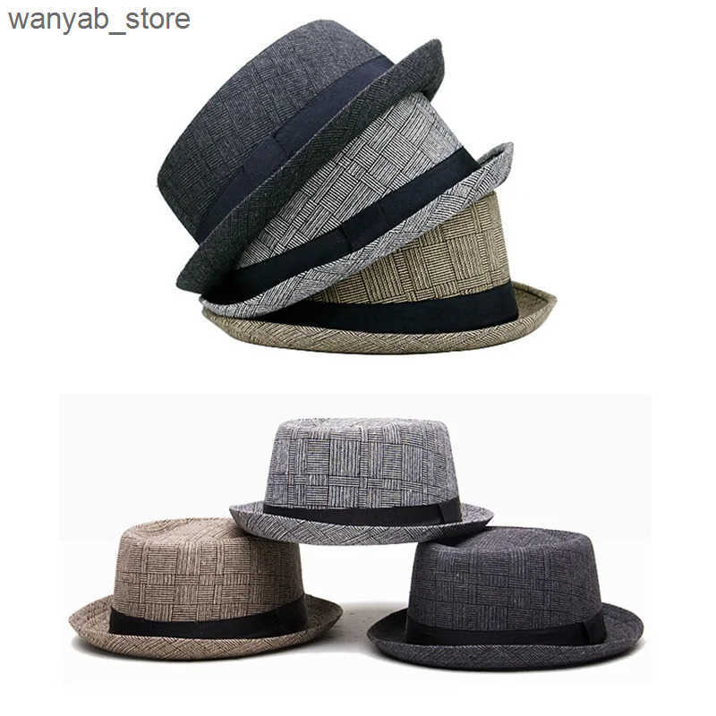 Wide Brim Hats Bucket Hats Cotton Sun Protection Top Hat for Men Simple and Retro Jazz Hat Outdoor Hip-hop Street Dance Hat L240910