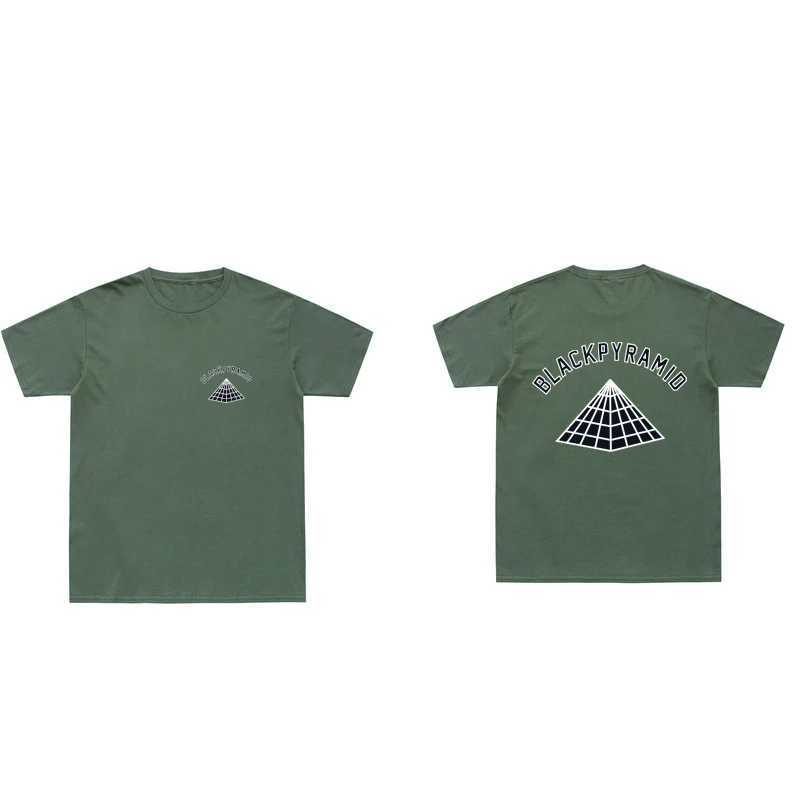 Men's T-Shirts Casual Chirs Brown Brand Man T Shirt Two Side Black Pyramid Print Tshirts Hip Hop Cotton Strtwear T Shirt Summer Cool Tops Y240429
