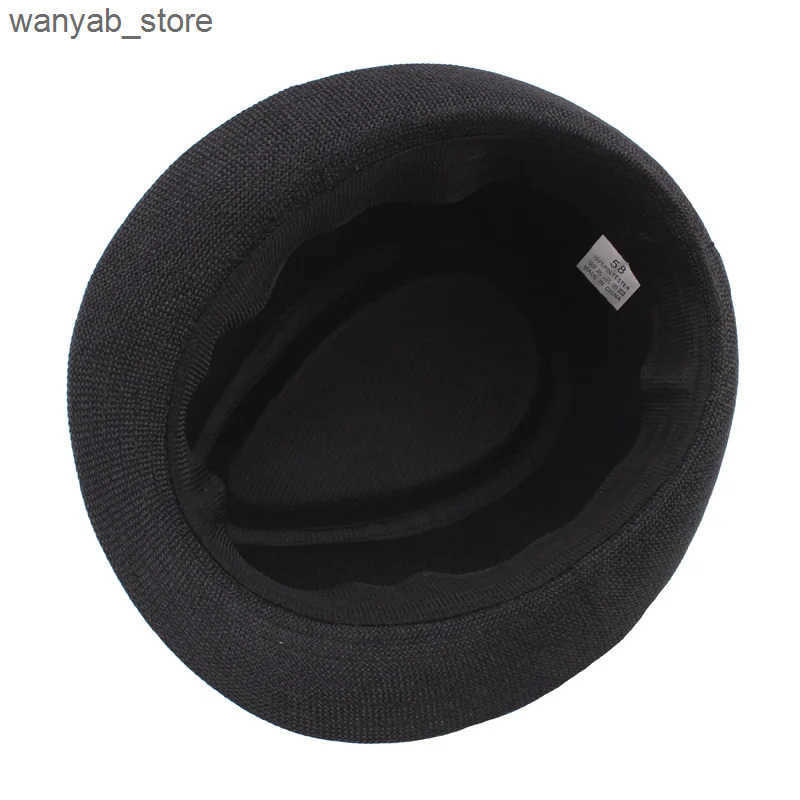 Wide Brim Hats Bucket Hats Trendy Wide Brim Men Straw Hat Women Summer Solid Color Fedoras Jazz Sun Cap Outdoor Casual Panama Cowboy Hats L240910
