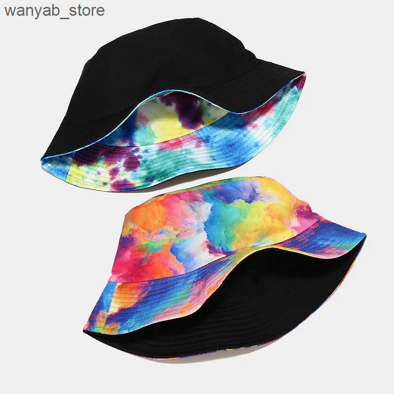 Wide Brim Hats Bucket Hats Bucket Hat Women Graffiti Fishing Fisherman Hat Summer Outdoor Panama Hip Hop Cap Couples Gifts Sunshade Flat Top Double Si