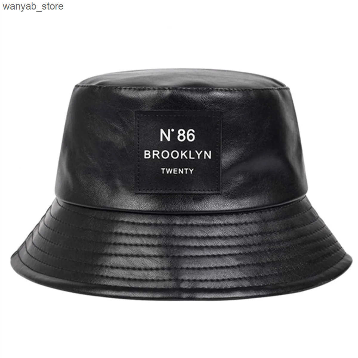 Wide Brim Hats Bucket Hats Spring summer Brooklyn panama Bucket hat outdoor travel hat fashion sun hat men and women leather Panama hat L240910