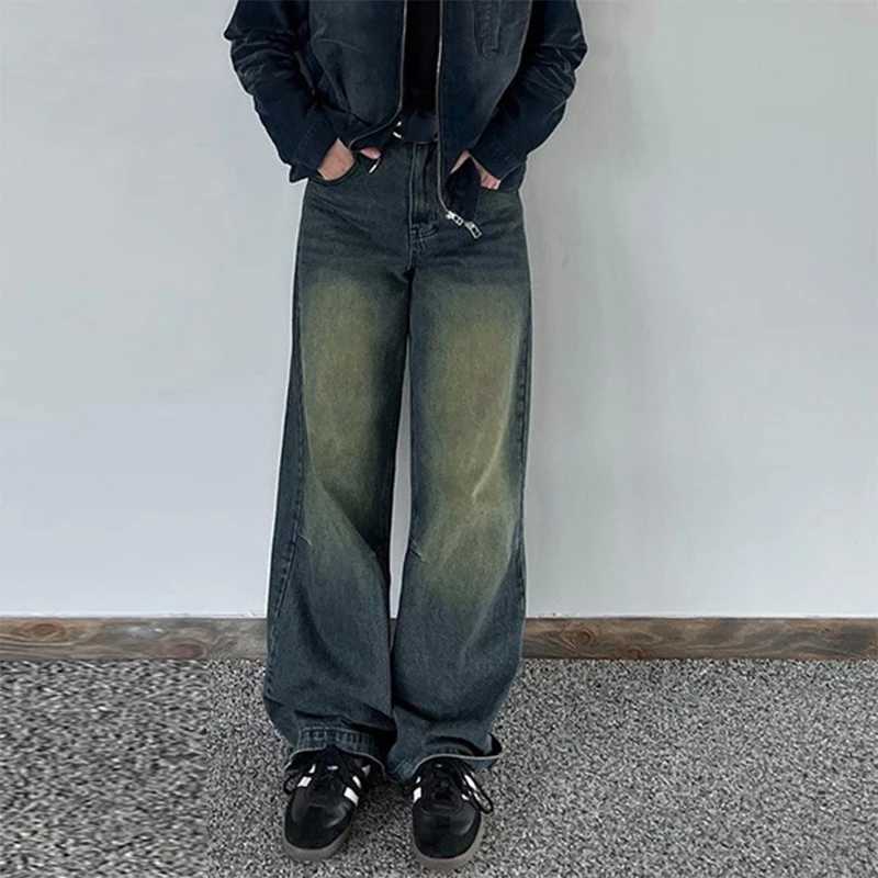 Women's Jeans Vintage Grunge Aesthetic 00s Retro Luggage Trouser Y2K Boyfriend Loose Fit Jeans Womens Low Waist Wide Leg Jeans H241130