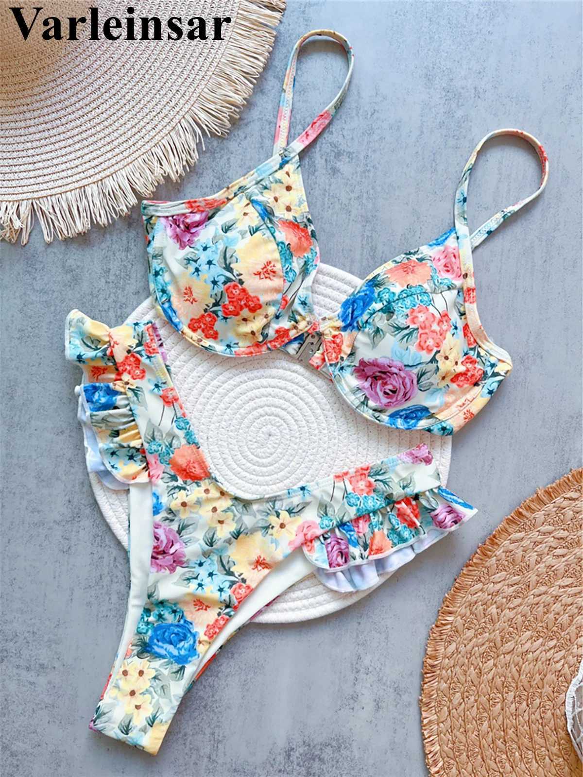 Women's Swimwear Flower print Brazilian lingerie bikini womens swimsuit womens swimsuit two-piece bikini swimsuit H241130