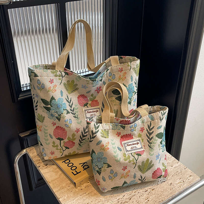 Large Capacity Chinese Style Canvas New Commuter Tote Bag For Women, Ins College Student Class Shoulder Bag, Fashionable Quality, Classic B1