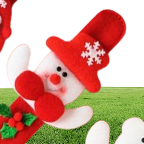 Xmas Party Favors Santa Claus Slap Bracelet Christmas Reindeer Wrist Band Bangle festive event kids adults Gift red6246570