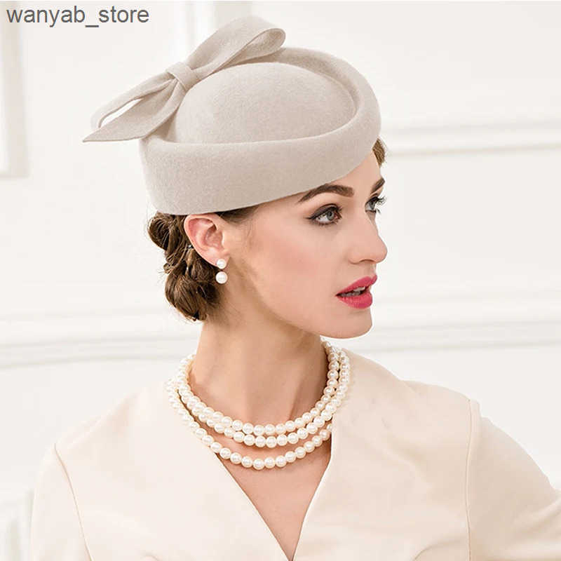 Wide Brim Hats Bucket Hats Women Church Fascinators Hats Black Vintage Wool Wedding Pillbox Tea Party Hat Fedora Felt Fedora Red For Ladies Derby Hat 