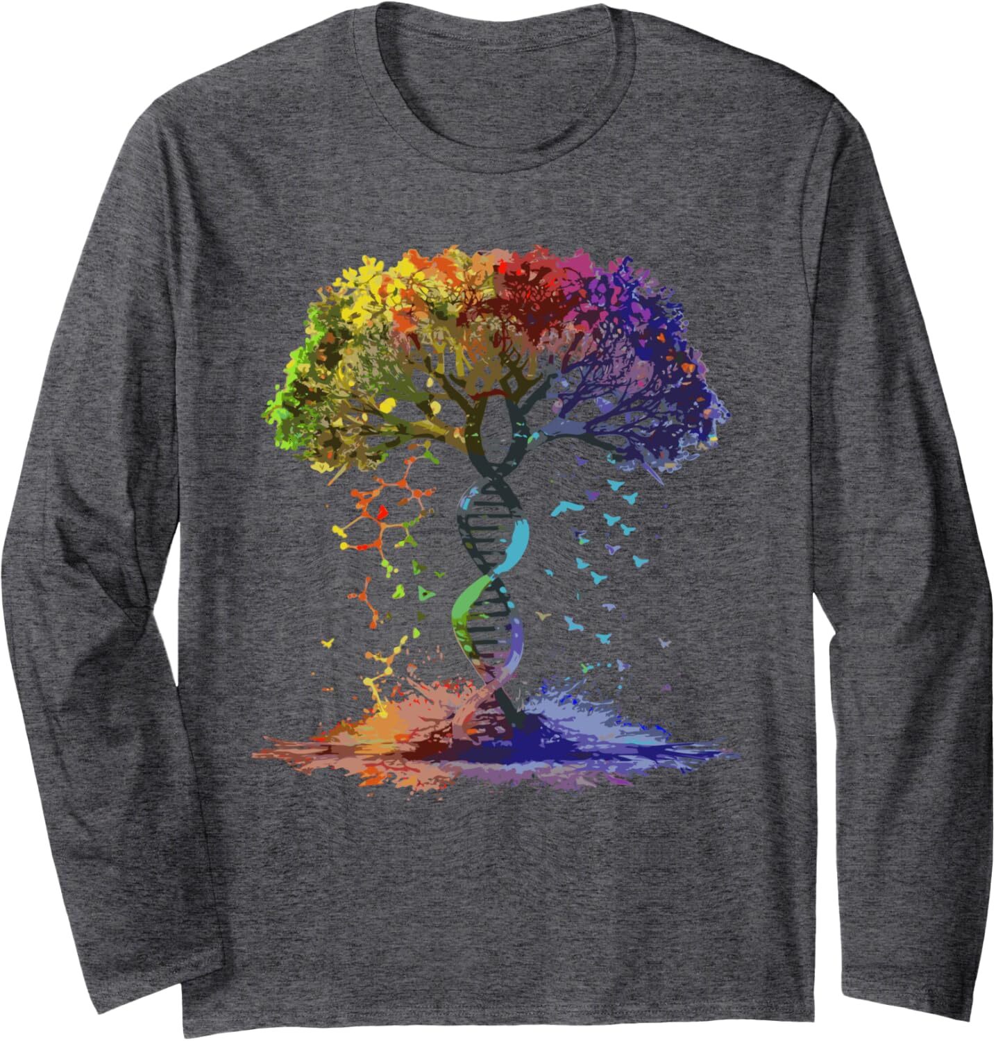 Long Sleeve Shirts for Men sweatshirt LGBTQ Rainbow Life Tree Art Tree Gift Summer DNA Streetwear Casual tops clothes cool