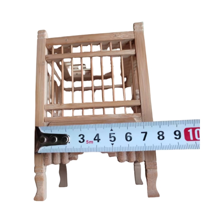 Handmade Wood Carved Cricket Cage - Artisanal Grasshopper Enclosure with Mortise & Tenon Construction