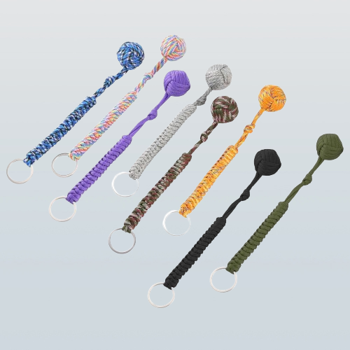 Outdoor Steel Ball Security Protection Bearing Self Defense Rope Lanyard Survival Tool Key Chain Multifunctional Keychain Bracelet