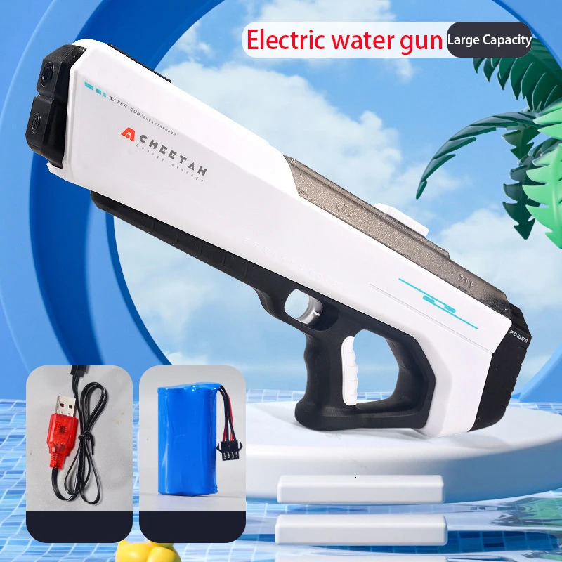Electric Water Gun ToysAutomatic Absorbing WaterSummer Pool Beach Outdoor Continuous Firing Large Capacity For kids Adult Gift 240415