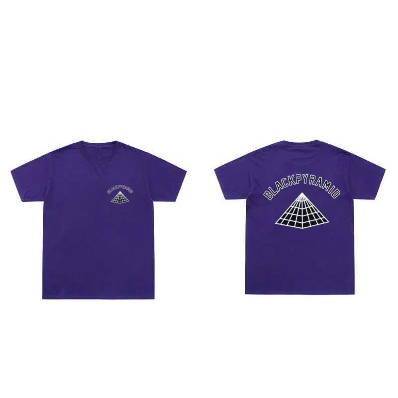 Men's T-Shirts Casual Chirs Brown Brand Man T Shirt Two Side Black Pyramid Print Tshirts Hip Hop Cotton Strtwear T Shirt Summer Cool Tops Y240429