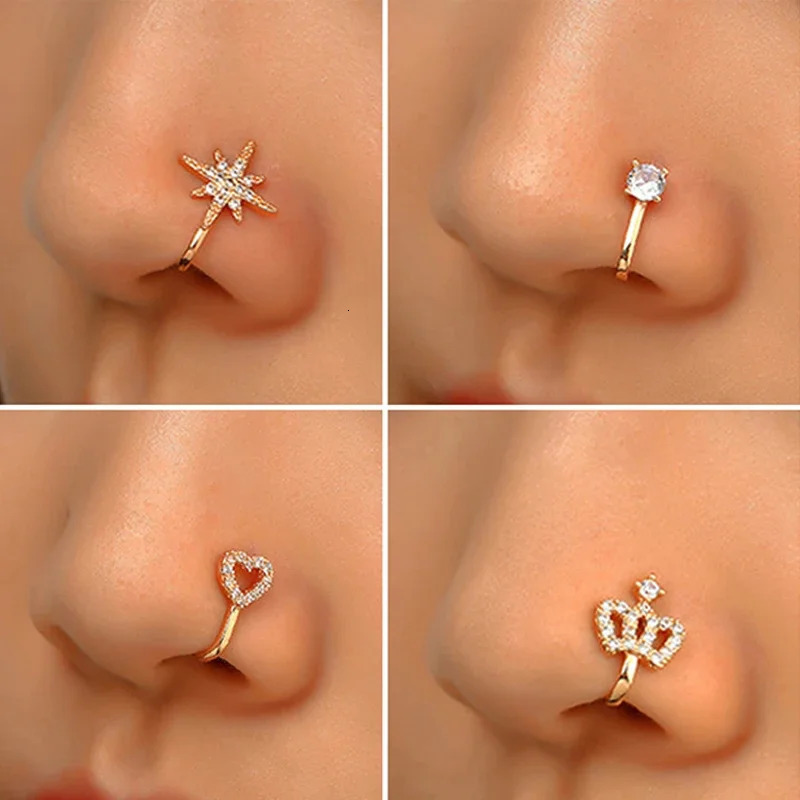 1Pc Piering Nose Ring Clip Septum Rock Hip Hoop punk Fashion Stainless Steel Body Jewelry Perforation 241125