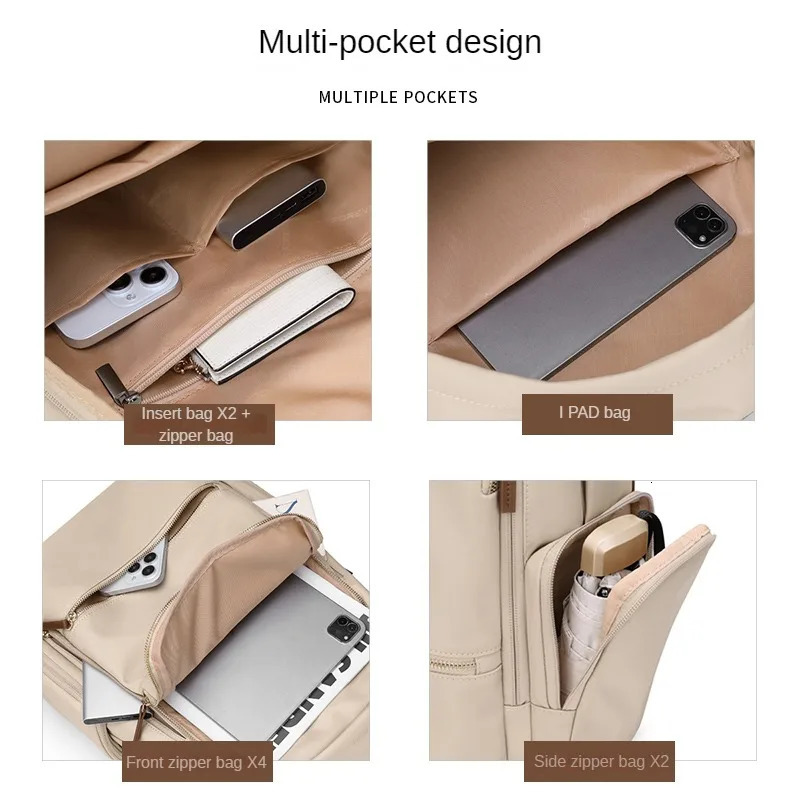 GOLF Womens Backpack Fashion Solid color travel bag Commuting School Bag Female Students 156inch Computer 241126