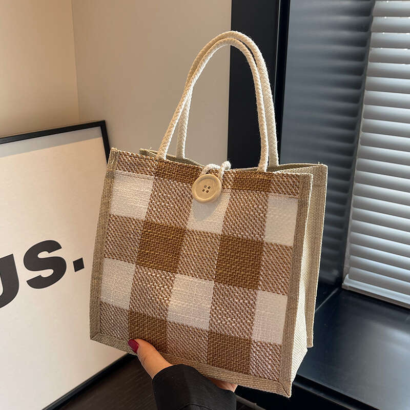 Handbag, Versatile For Women's Outings, Jute Vintage En Shopping Bag, And Souvenir Bag