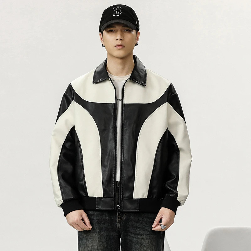 Spring Autumn Outdoor Sports Leisure Loose Neutral Fashion Jacket Mens High Quality Comfortable Breathable Leather 241125