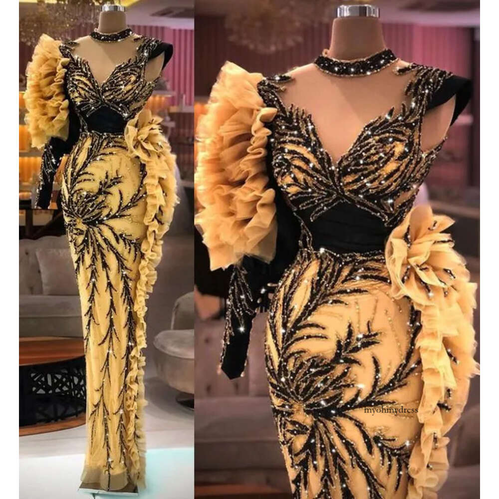 2022 Plus Size Arabic Aso Ebi Pink Luxurious Mermaid Prom Dresses Pearls Long Sleeves Sheer Neck Evening Formal Party Second Reception Gowns Dress 043
