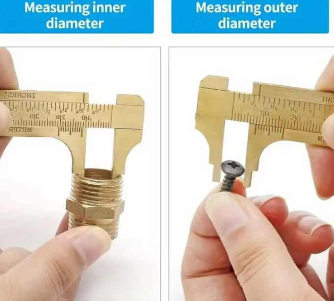 Update Mini Vernier Caliper Brass Metric Imperial MM INCH Small Portale Ruler Measure Tool Slide Length Gauge Copper Caliber Craft DIY