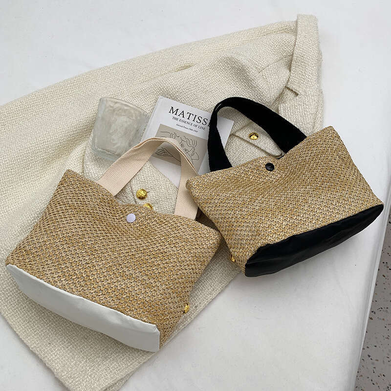 Summer Rattan Woven Bucket New Vacation Beach For Women, Ins Single Shoulder Tote Bag