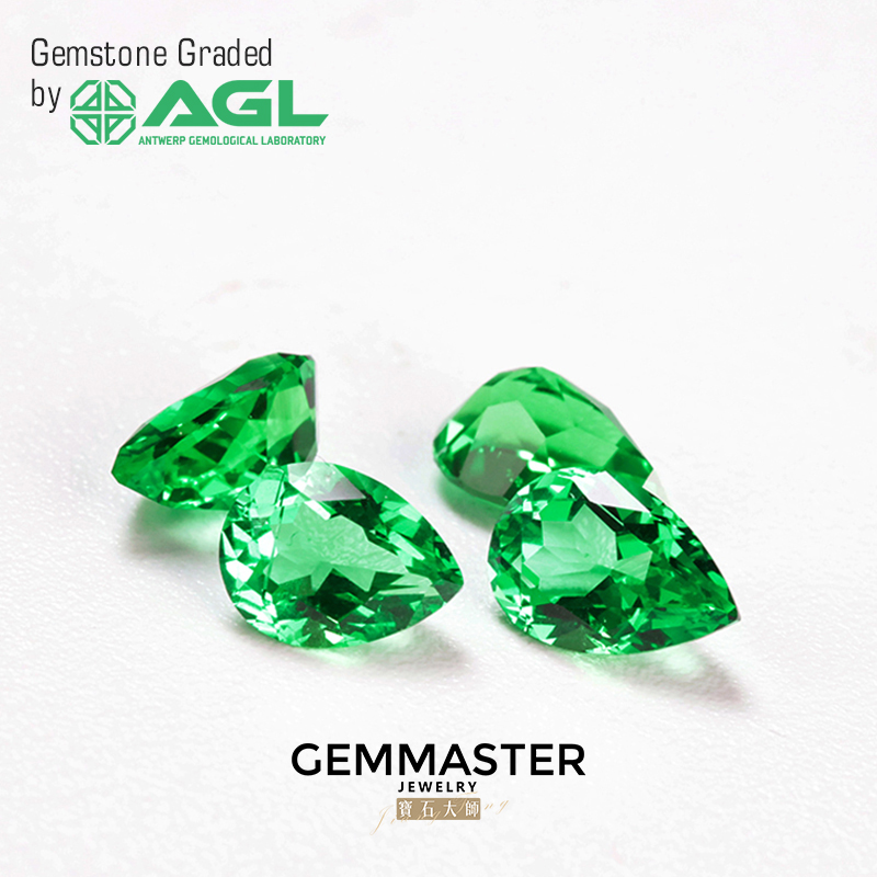 Pear Lab Grown Emerald Vivid Green With AGL certificate VVS VS Emerald Stone Hydrothermal Lab Emerald Colombia Color Green Stone