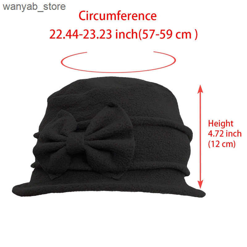 Wide Brim Hats Bucket Hats Womens Bell Beret Hat French Vintage Floral Fce Cloche Hat Classic Winter 1920s Bucket Hat L240910