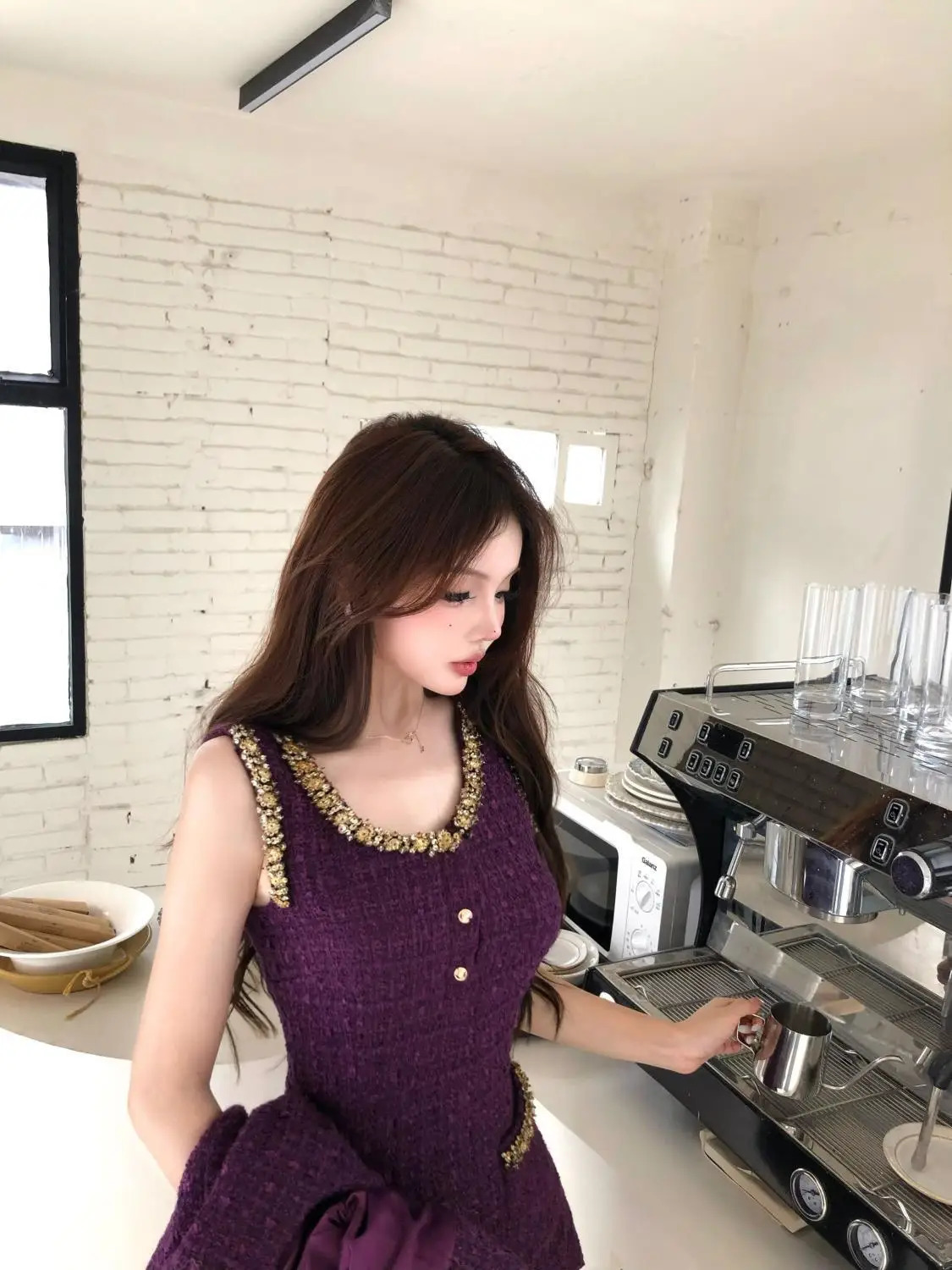 SpringAutumn French Style Sleeveless Slimming Short Dress Set Coat Korean Fashion Spicy Girl Two Piece Women Outfits 241129