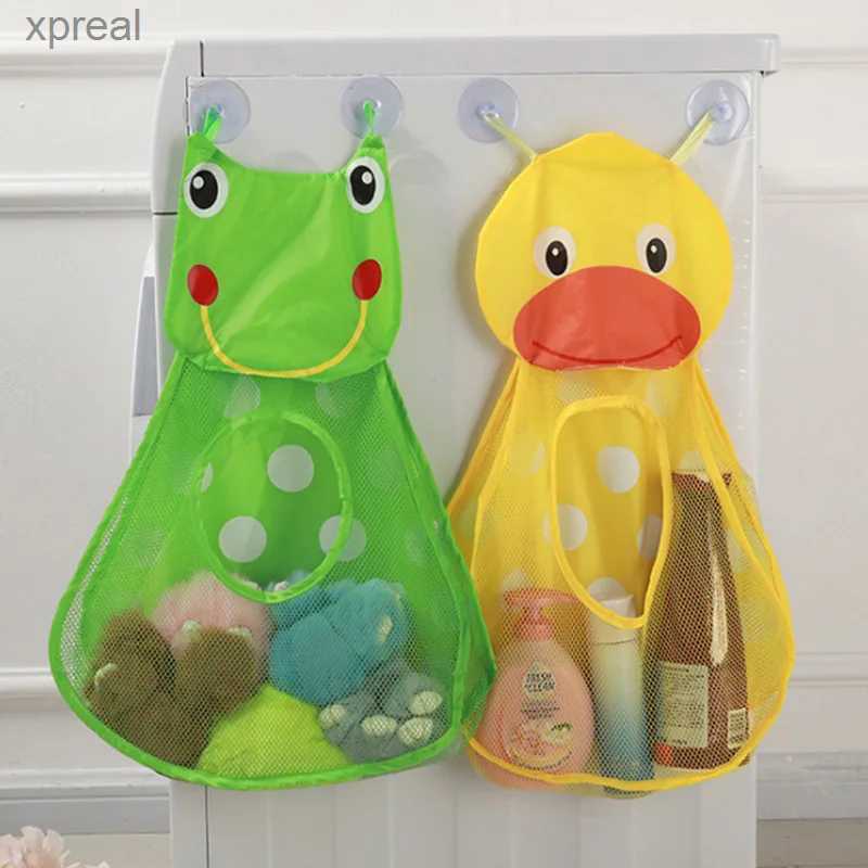 Bath Toys Baby shower toy cute duck frog net toy storage bag strong suction cup baby shower game bag bathroom organizer water toyWX131