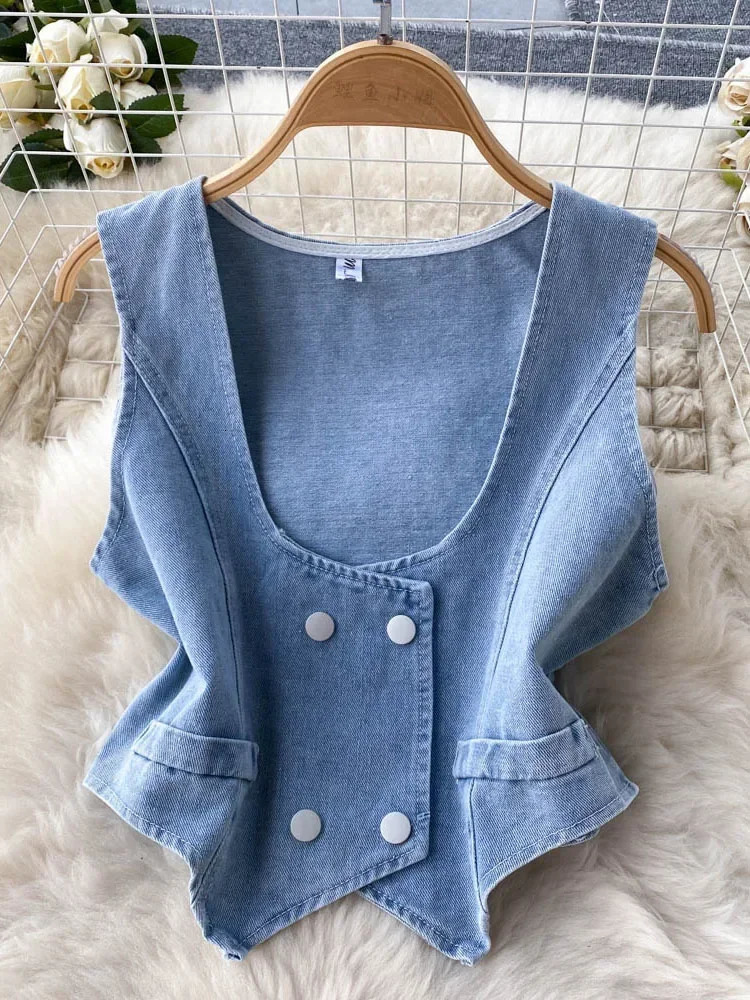 Women Spring Autumn Dress Sets Korean Temperament High Quality Elegant White Shirt Short Denim Vest Top Two D4770 241129