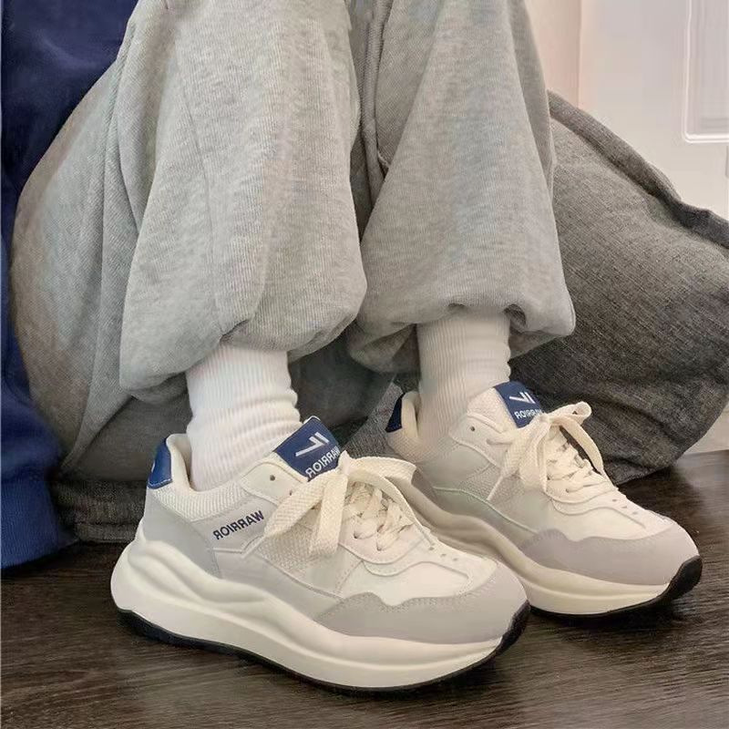 Round Head Deep Mouth Sneakers Light Versatile Breathable Cross Lace Casual Sports White Shoes Forrest Gump Shoe Tennis Sneakers