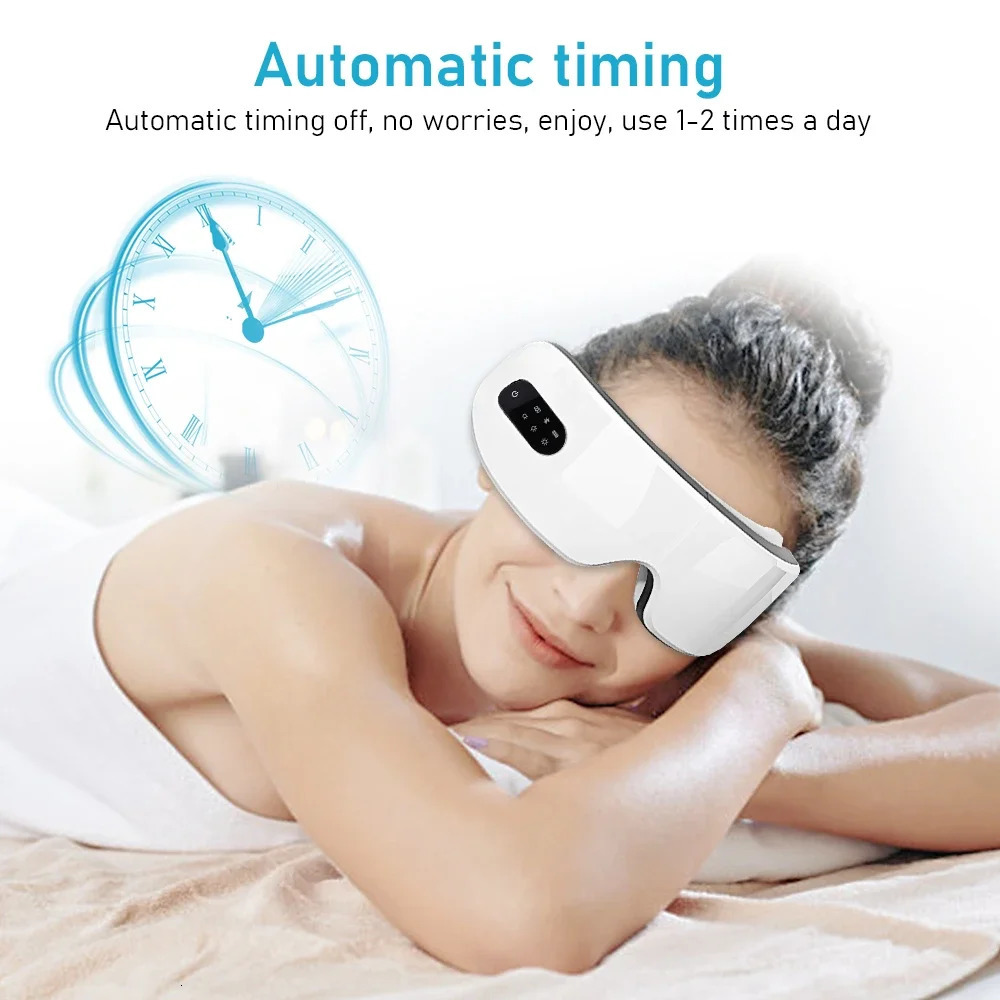 Heated Eye Massager With Bluetooth Music Vibration for Eye Relax Reduce Eye Strain Improve Sleep Smart Massage Eye Mask 240430