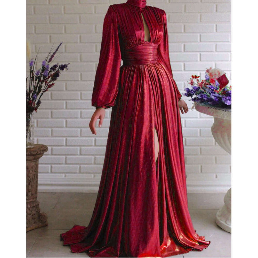 New Spring Summer Trendy Colors: Waist up, neck hanging, big swing, sexy avocado green dress, long skirt, women's 2024 new style, chic and elegan