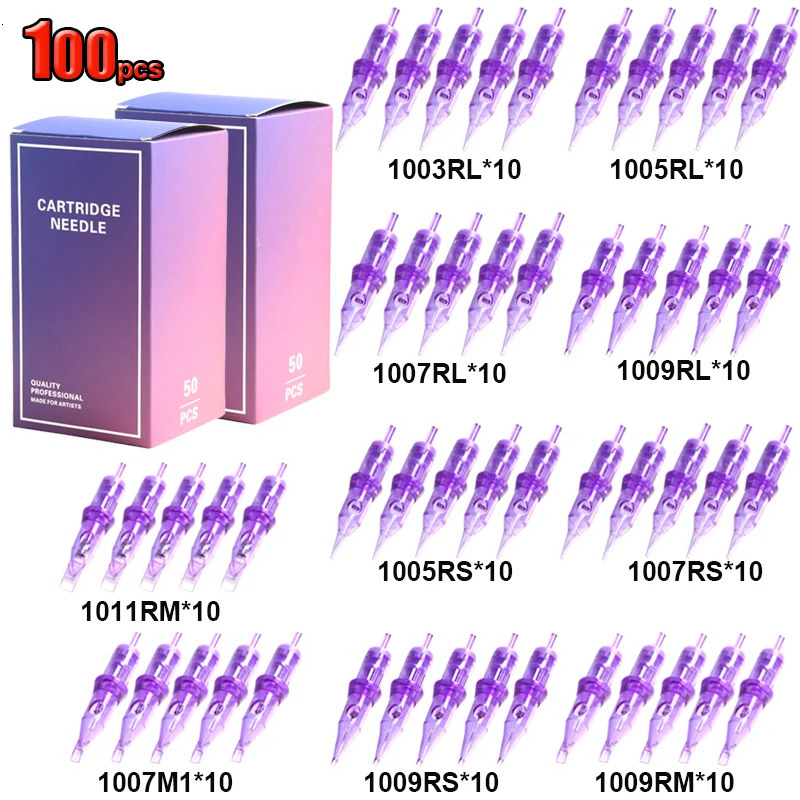 100pcs Mixed Cartridge Needles Original Pro Safety Tattoo Needles 3RL5RL7RL9RL5RS7RS9RS9RM11RM7M1 Tattoo Accessories 240422