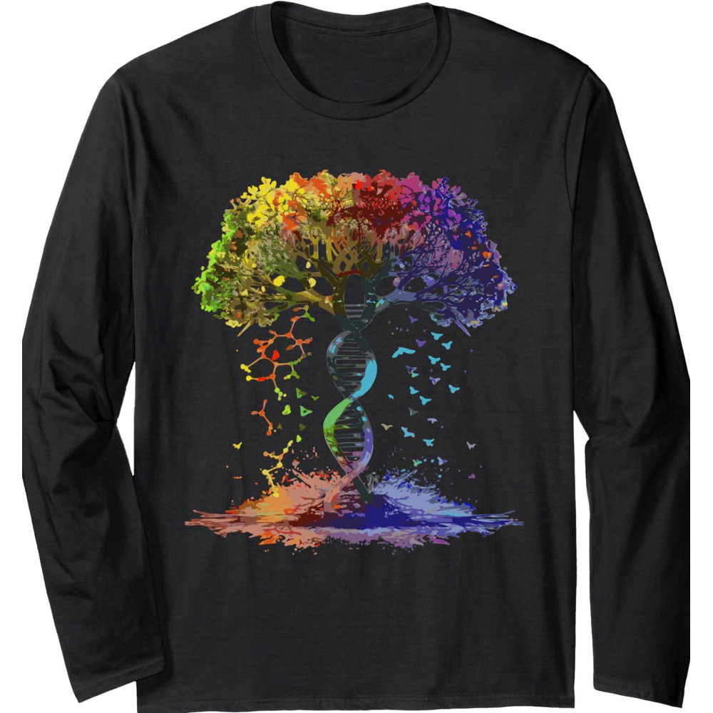 Long Sleeve Shirts for Men sweatshirt LGBTQ Rainbow Life Tree Art Tree Gift Summer DNA Streetwear Casual tops clothes cool