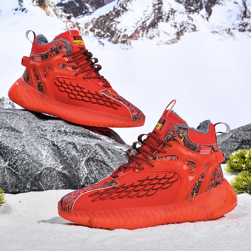 New men's winter 2025 old hot national tide popcorn and veet daddy running outdoor sports shoes