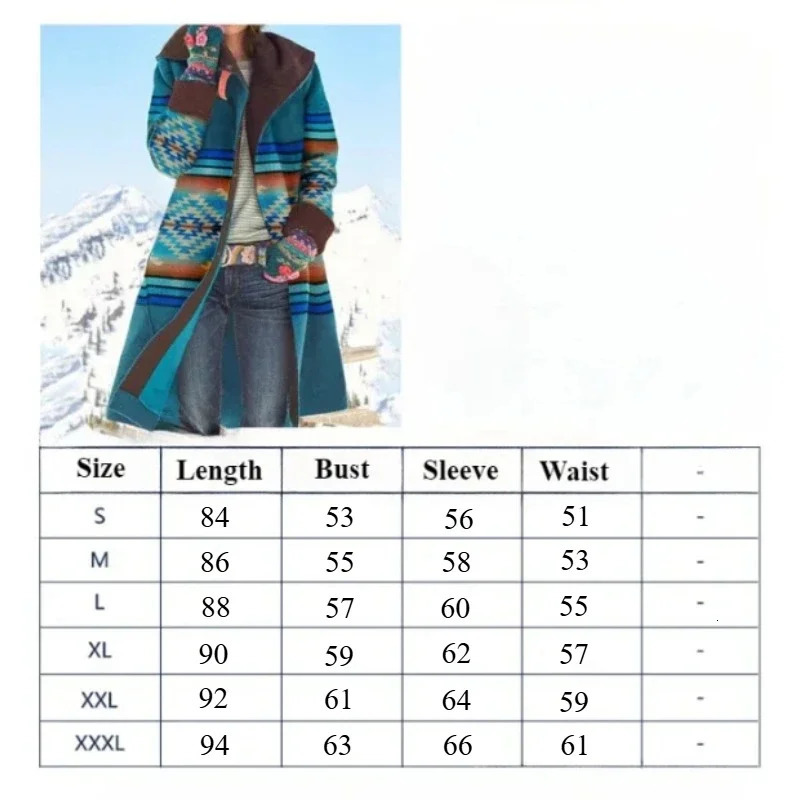Womens Western Button Coat Hooded Mid Long Open Front Shacket Jacket Vintage Sleeve Woolen 241129