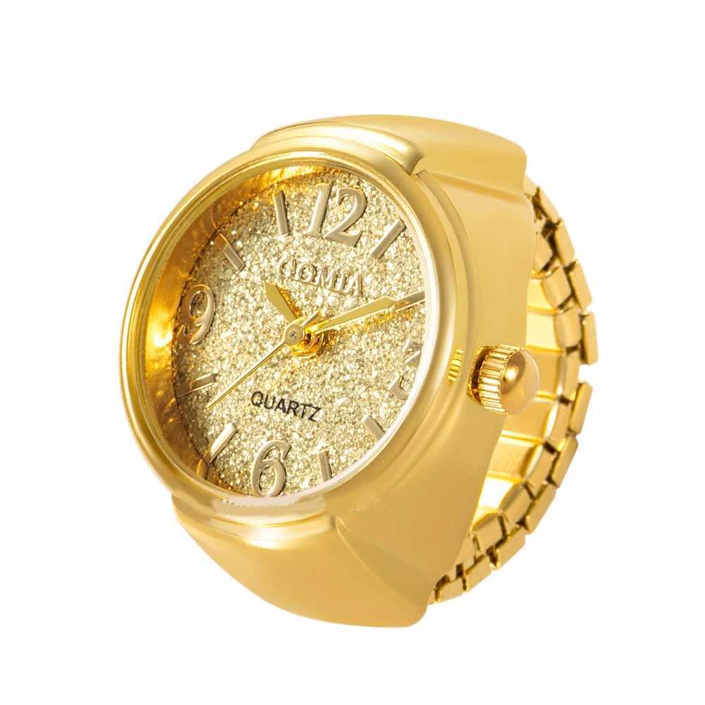 Band Rings Vintage Punk Finger Watch Mini Elastic Band Alloy Watch Couple Ring Jewelry Watch Vintage Roman Quartz Watch Ring Womens J0429