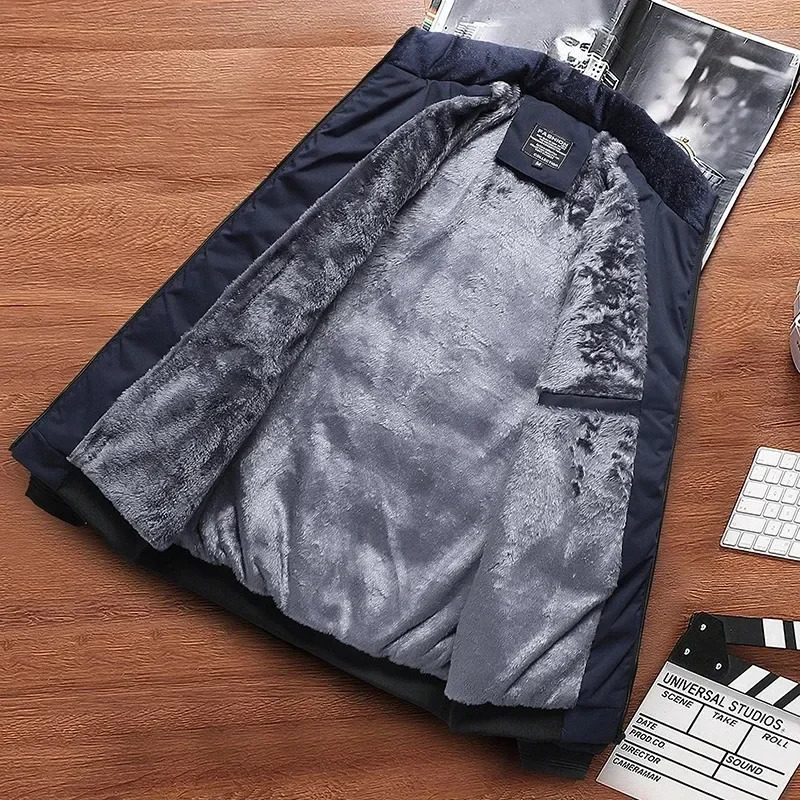 Winter Jacket Mens Fashion Clothing Stand Collar Keep Warm Coats Cotton Padded Puffer Jackets Autumn Fur Lined 241120