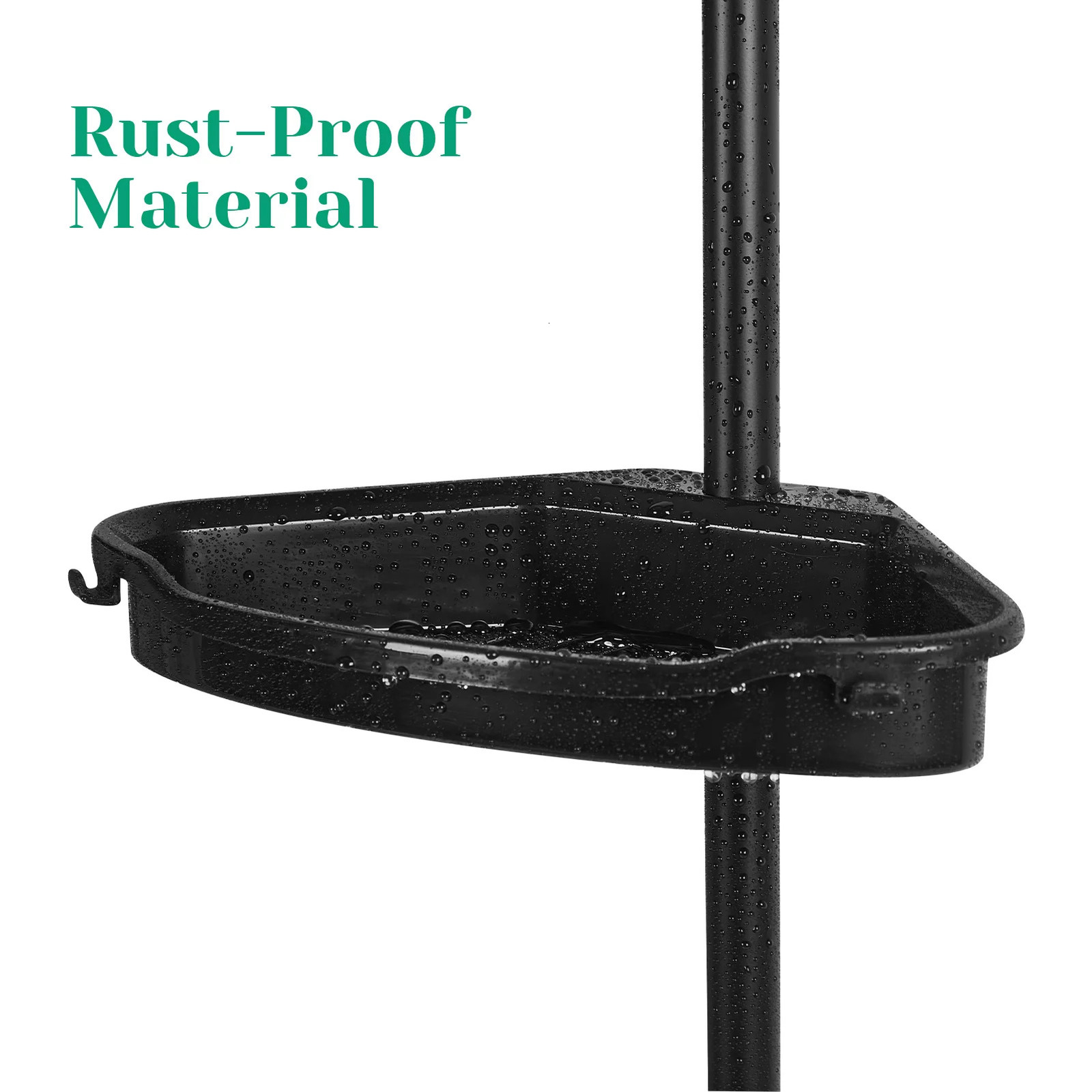 Anti rust shower caddy corner for bathroom 4-layer adjustable shelf with tension bar black shower organizer for bathroom 241127