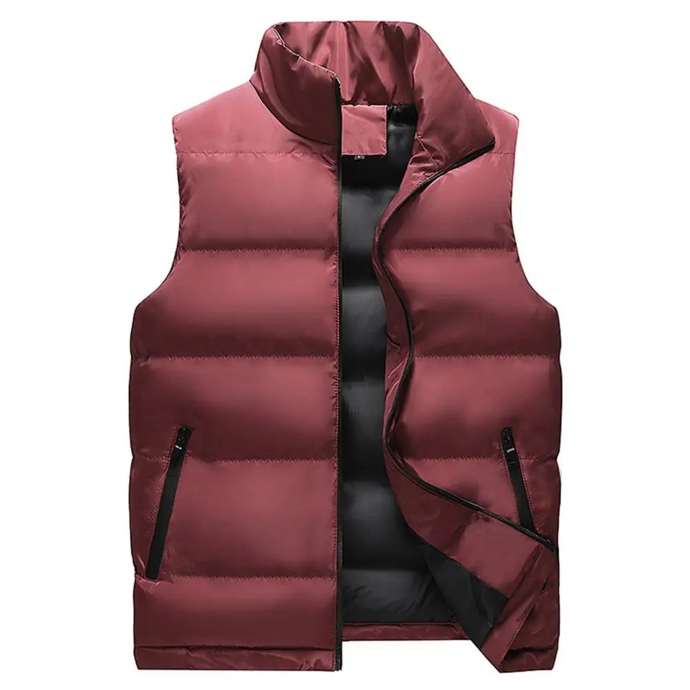 Soft Padded Waistcoat Men Lightweight Stylish Mens Winter Vest Warm Windproof Sleeveless Outerwear with for Outdoor 241129