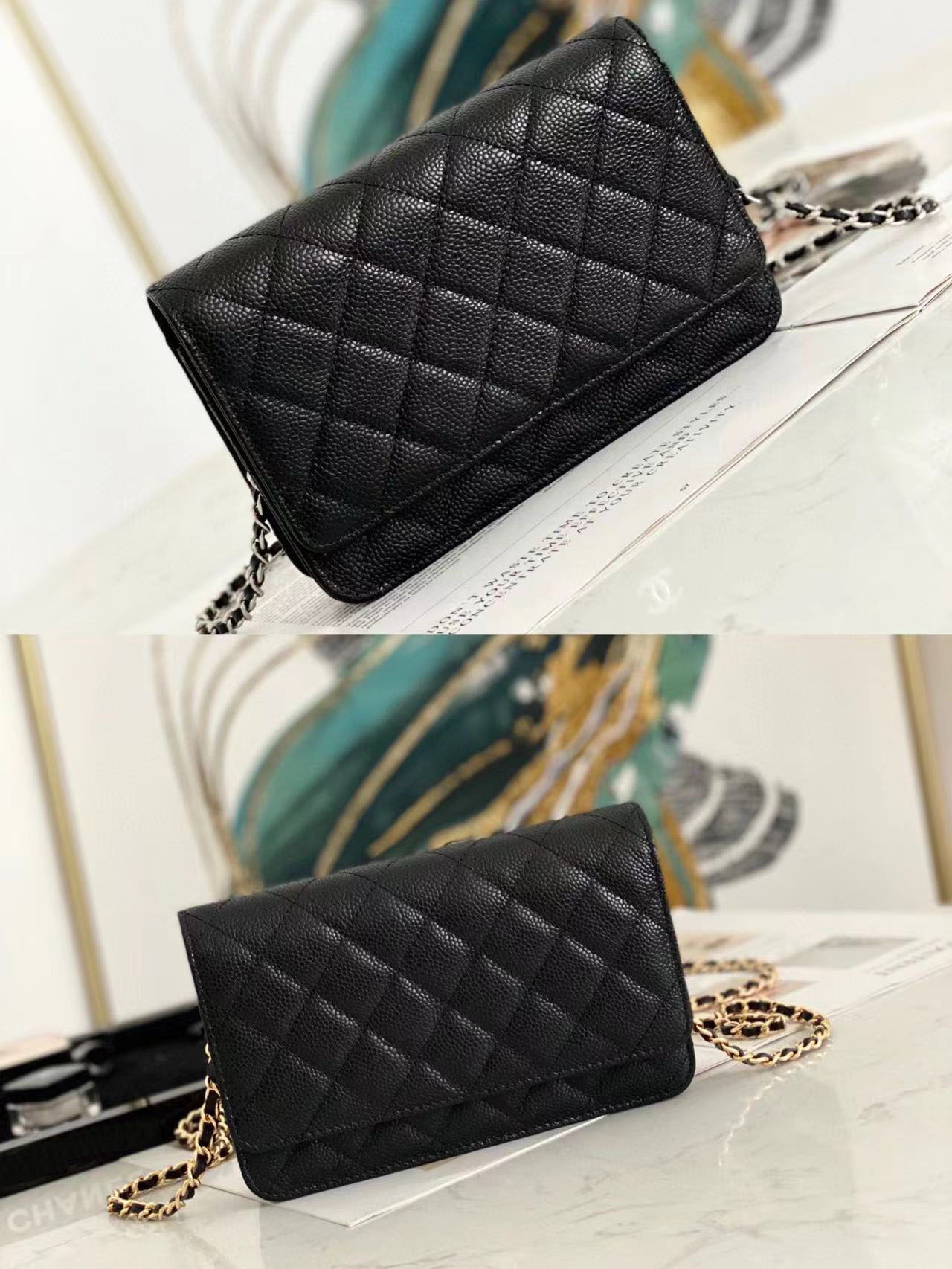 10A Fashion Selg Classic Upgraded magnetic hardware womens chain wallets Top Quality Sheepskin s Designer bag Coin Purse Card Holder With box 001