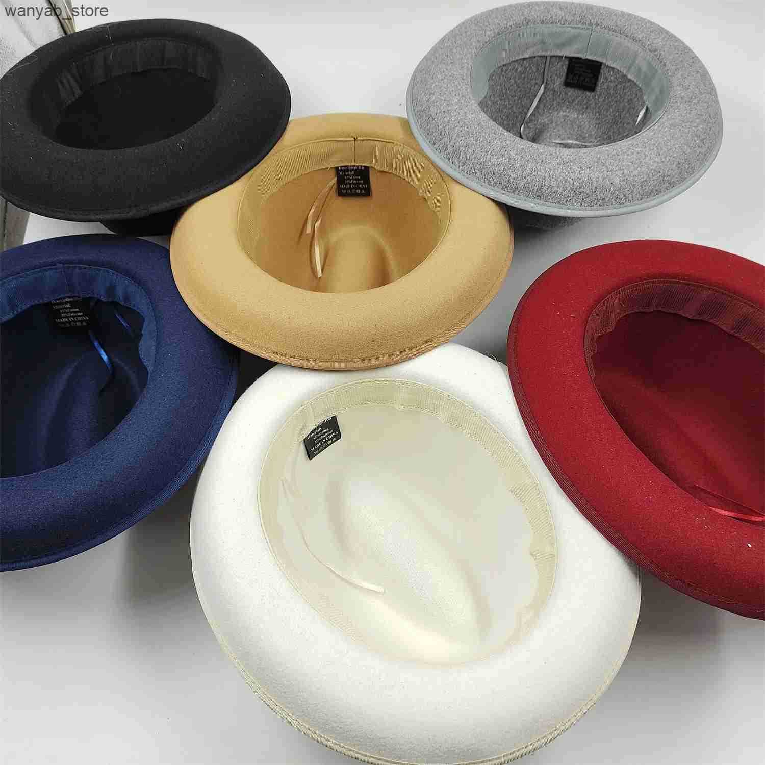 Wide Brim Hats Bucket New High Quality Man Fedora Unisex Gentleman Round Top Cap Cosplay Feather Accessories Derby Bowler Hat British Shape L240910