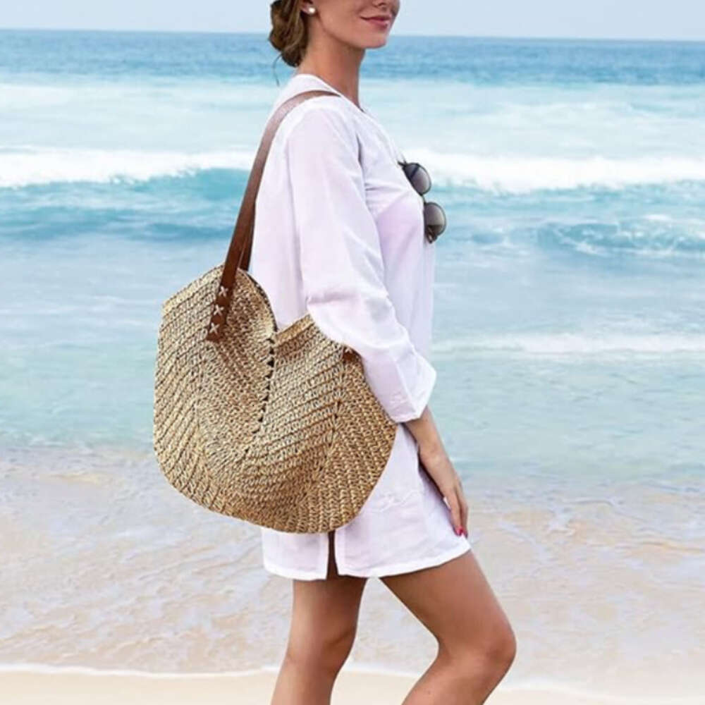 Beach Summer Hot Shoulder Bag - Soft Woven Fabric Handbag For Vacation -