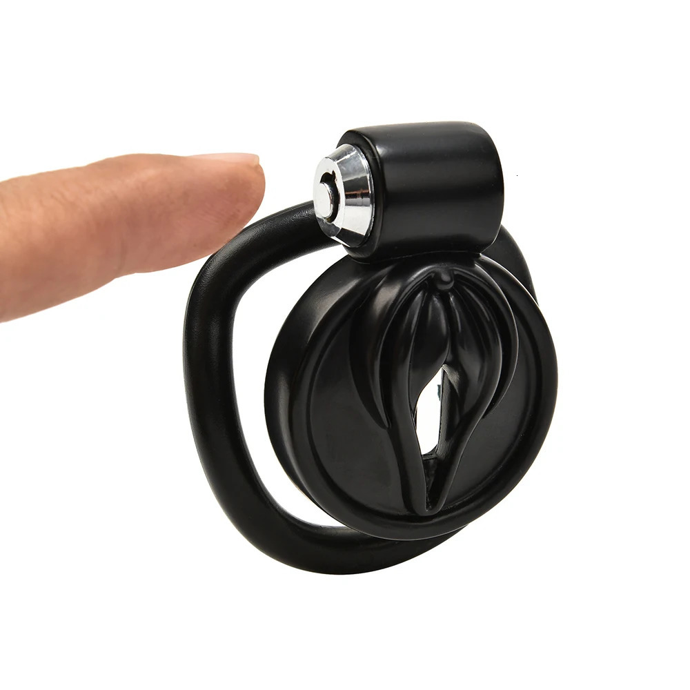 Male Small Cock Cage 5 Rings Sissy Labia Carving Tight Chastity Penis Ring with Lock Masturbation Sex Toys for Men 240423