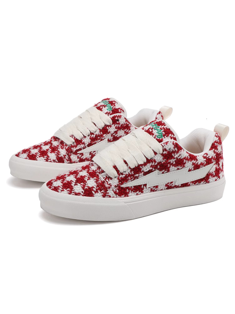 Lightning x storm D6227 trendy board shoes Picasso Collaboration Lightning Revenge Storm Thousand Bird Grid Board Shoes Men and Women Sports Couple