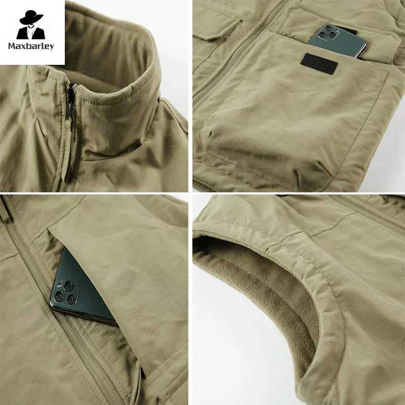Men's Down Parkas 2024 Winter Mens Sleeveless Jackets Male Reversible Warm Waistcoats Casual Outwear Men Fleece Thermal Soft Vests Clothing 6XL z
