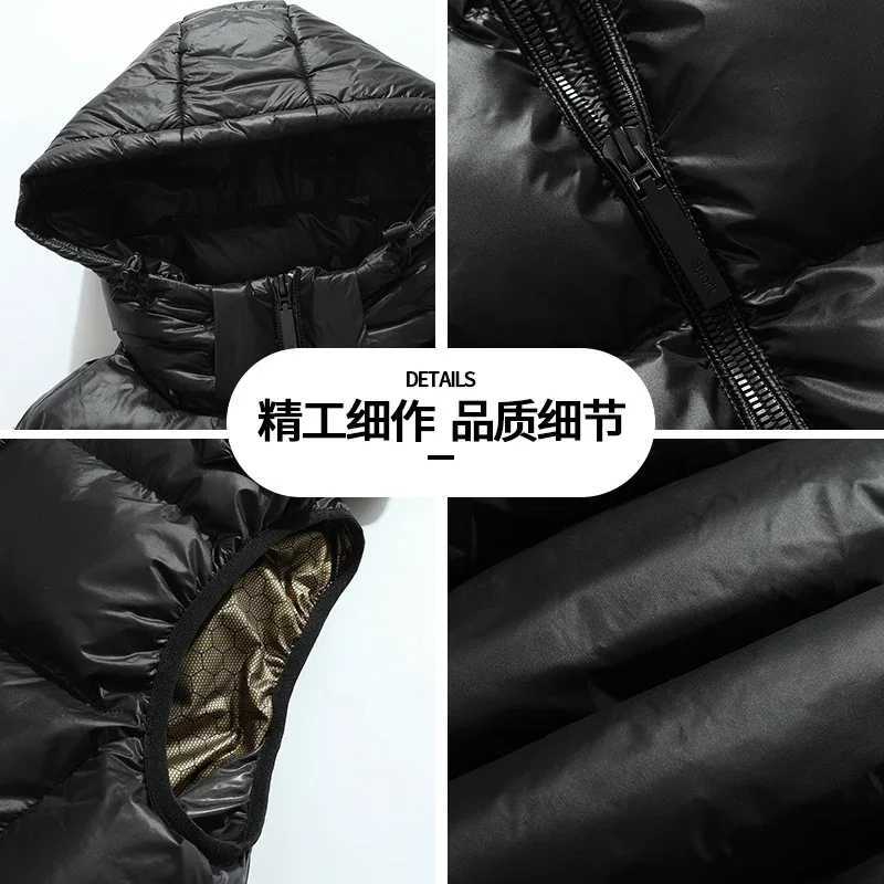 Men's Down Parkas Brand Men Vest Coat Hooded Windproof 2024 New Autumn Winter Sleeveless Jackets For Men Casual Warm Cotton-Padded Waistcoat Blac