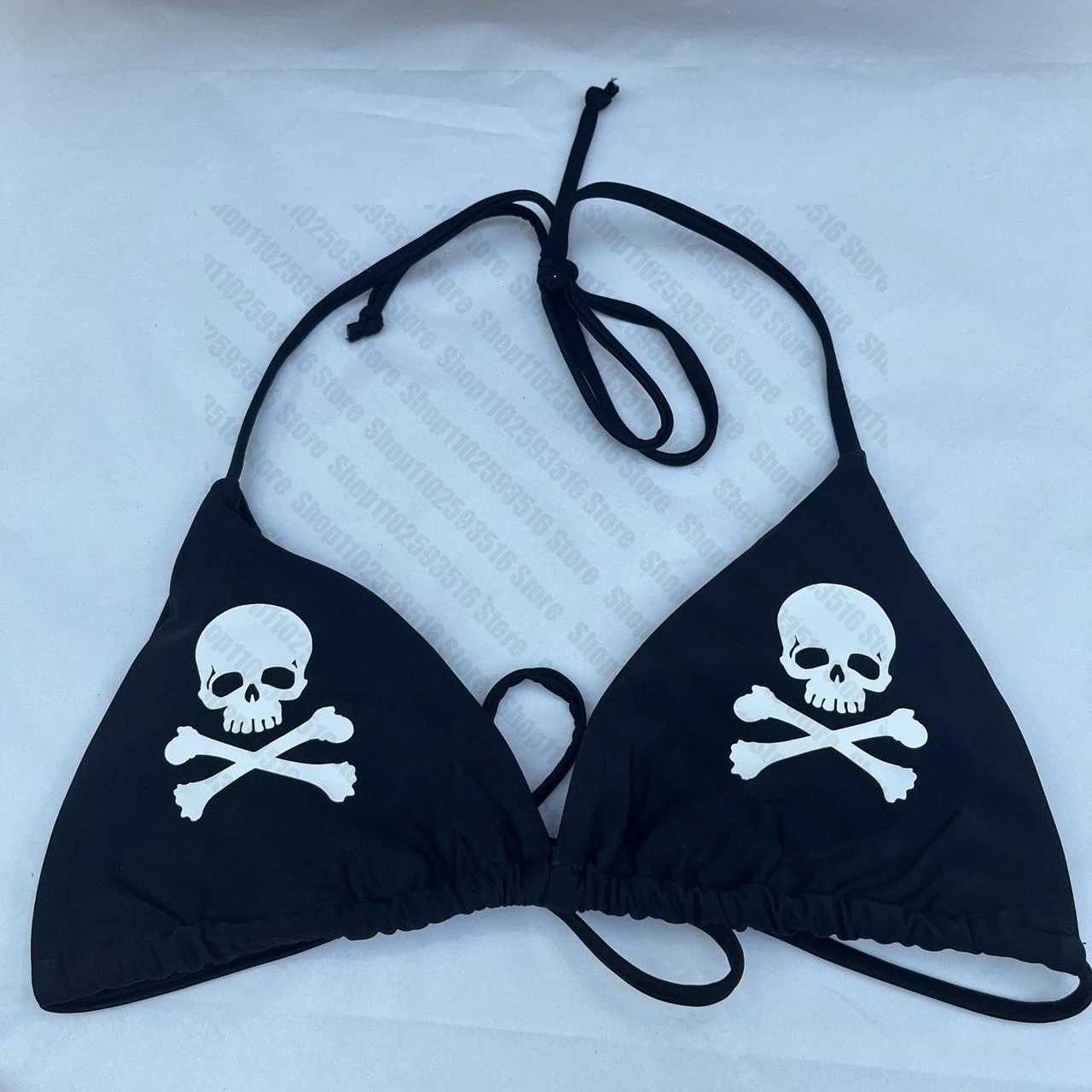 Women's Swimwear Summer swimsuit womens sexy bikini set Y2K emo apron bra two-piece swimsuit beach wear swimsuit womens gothic swimsuit H241130
