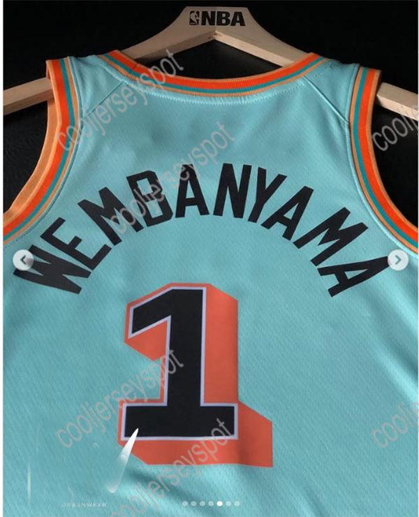 1 WEMBANYAMA 2024/25 City Edition Basketball Jersey Barnes Bassey Branham Sttiched Custom any number any name