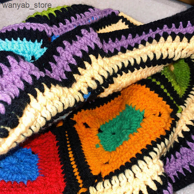 Wide Brim Hats Bucket 2023 NEW Womens Handmade Crochet Y2k Fashion Summer Beach Hat Korean Hollow Knitted L240910 L0910